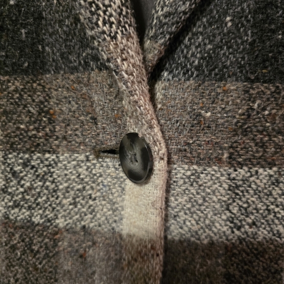 PRIVATE CONCEPTS WOMAN Plaid Neutral Blazer with Button Closure Wool Blend XL - Picture 7 of 17